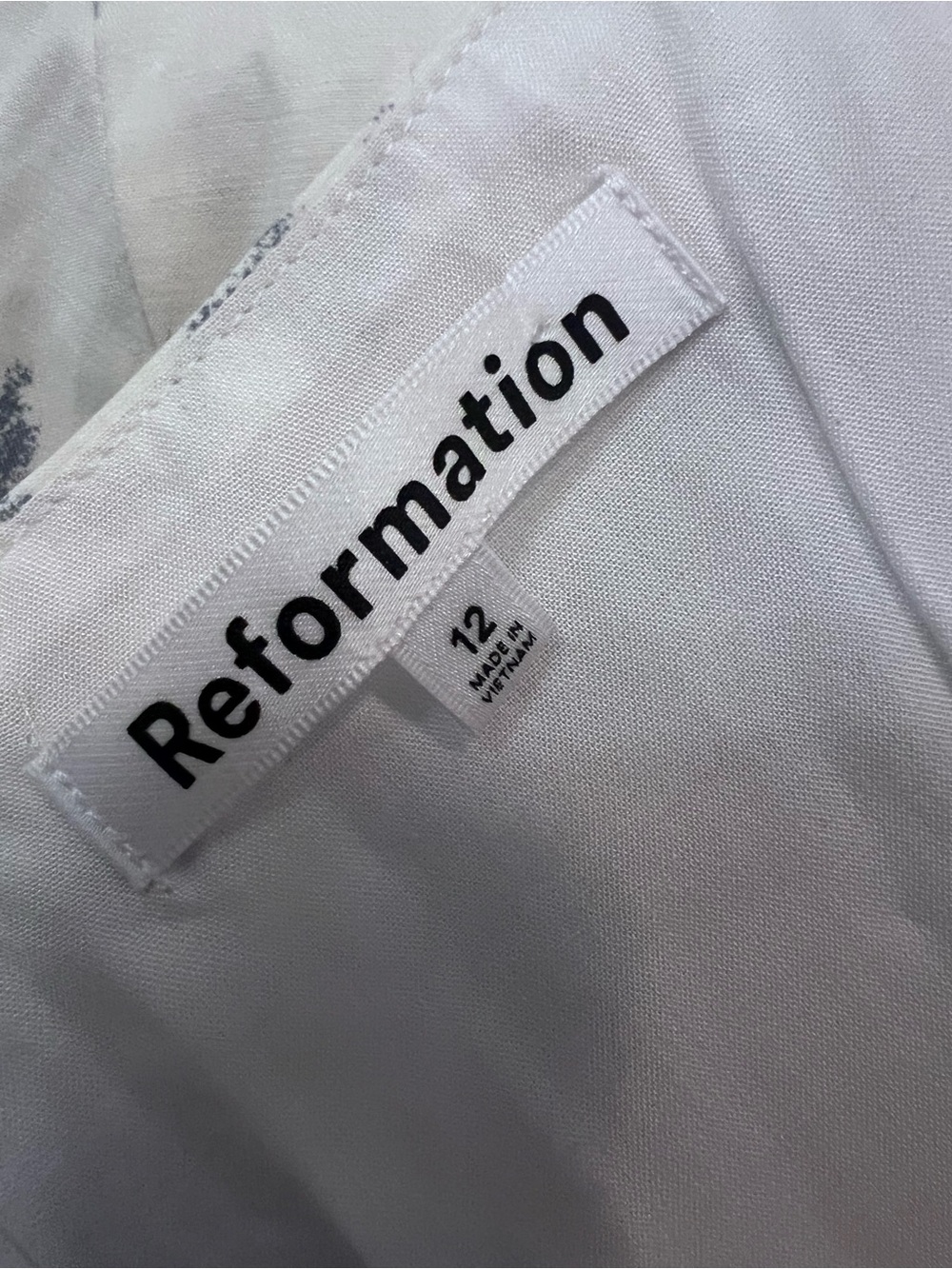 Reformation White Maxi Dress with Blue Floral Print - Picture 5 of 9